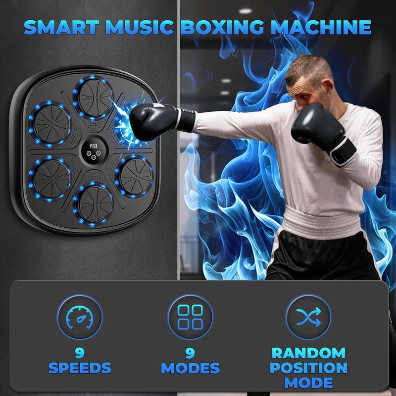 heetipuk 2025 Music Boxing Machine for Adults and Kids, Smart Bluetooth Boxing Machine Wall Mounted Music, Adjustable Hitting Sound Volume, Durable PU Material, Fitness/Lose Weight in Home - Image 5